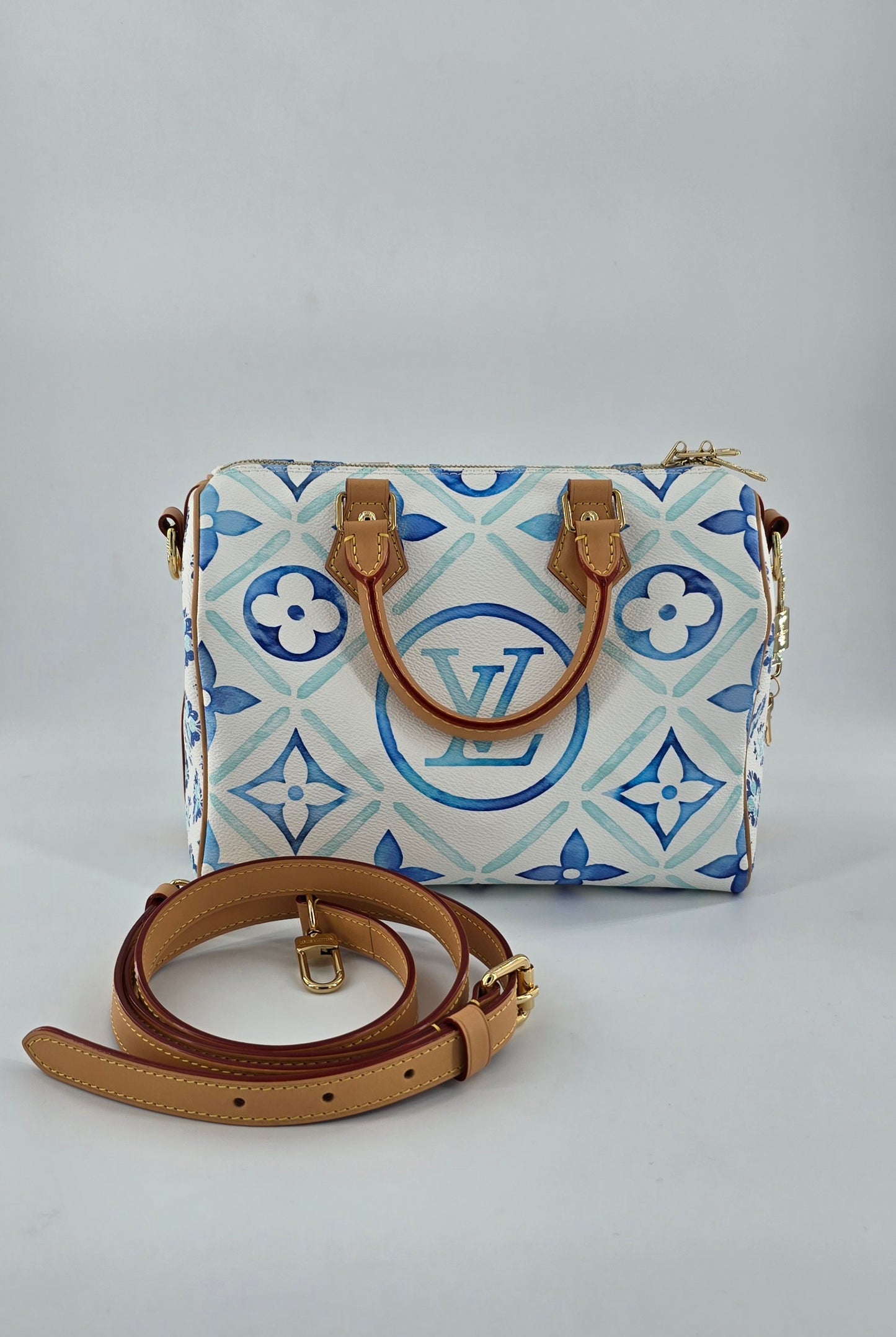 Louis Vuitton By The Pool Speedy Bandouliere 25 Lagoon Blue