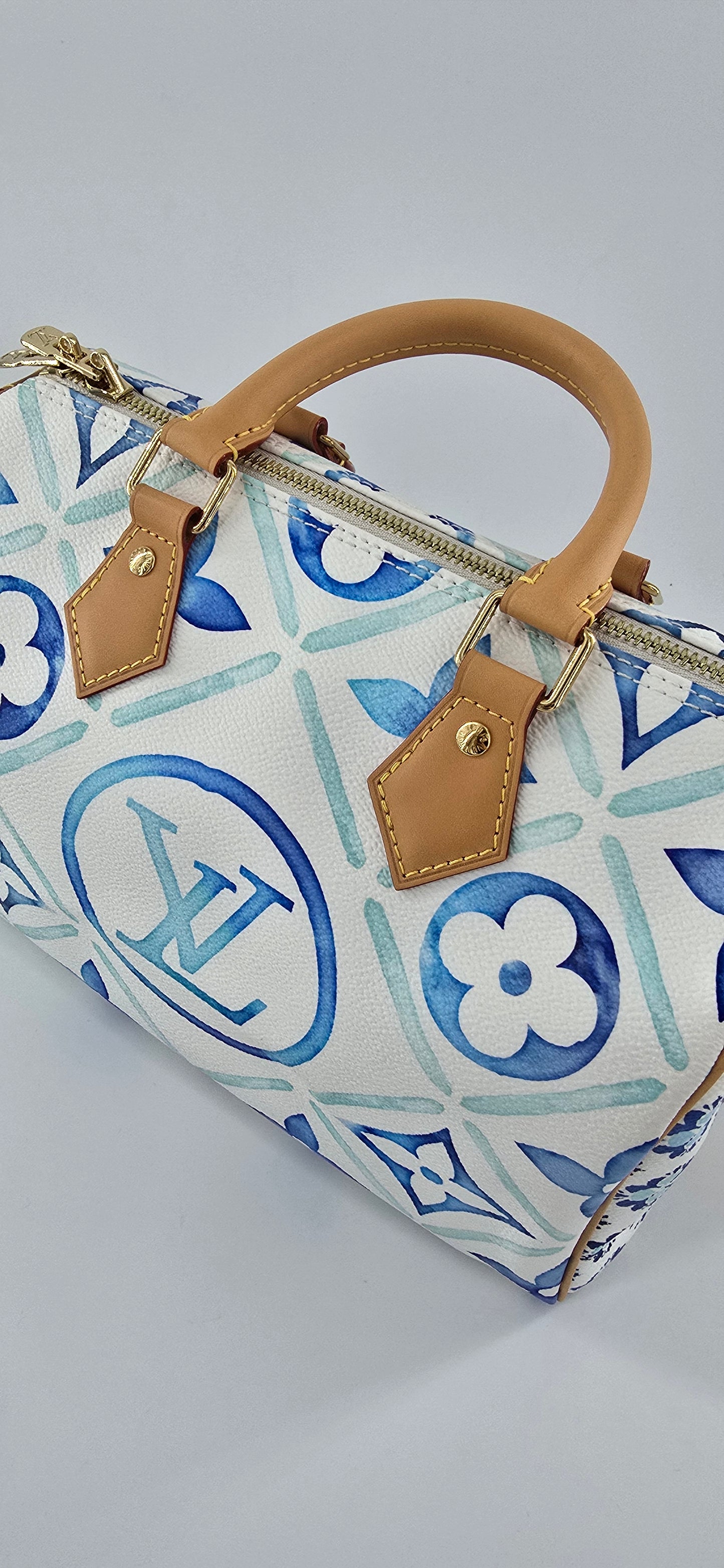 Louis Vuitton By The Pool Speedy Bandouliere 25 Lagoon Blue