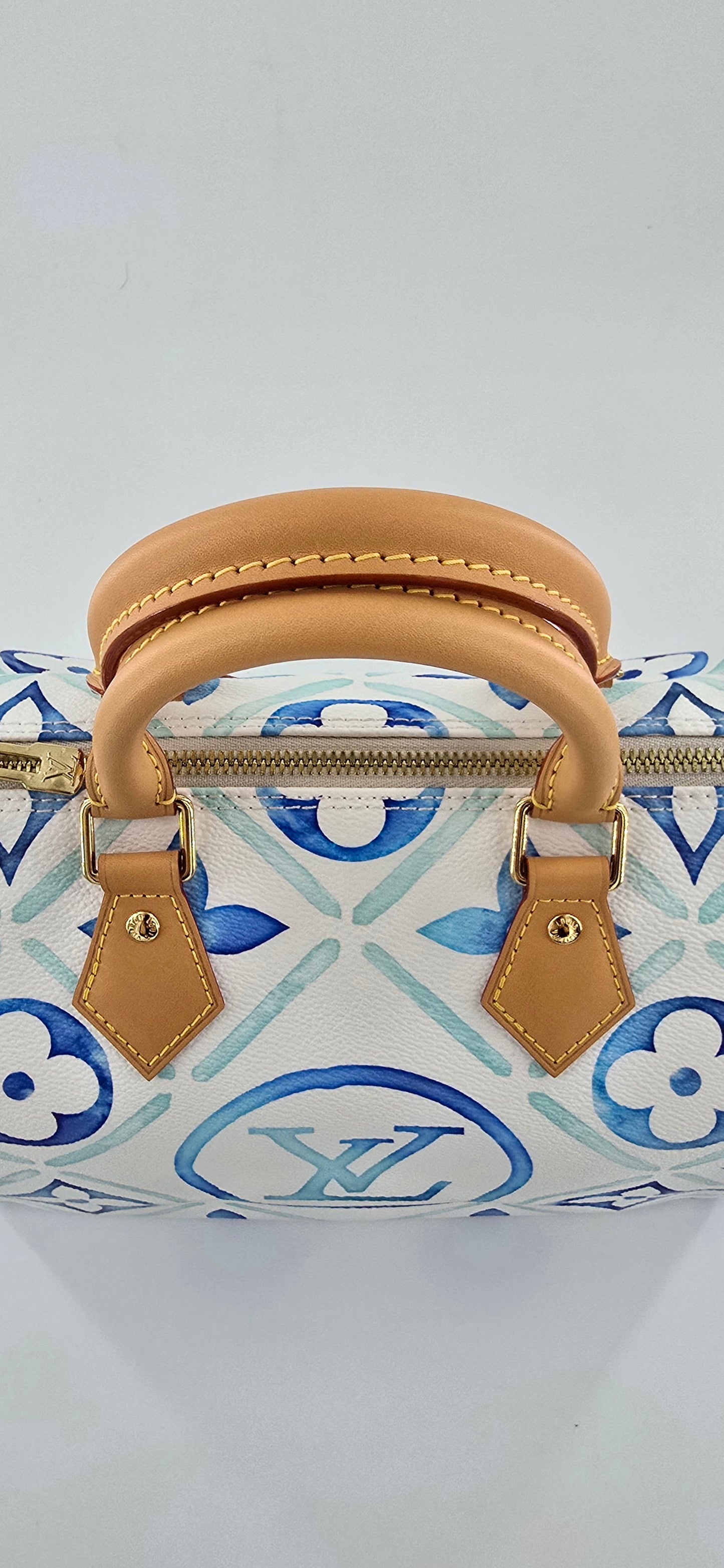 Louis Vuitton By The Pool Speedy Bandouliere 25 Lagoon Blue