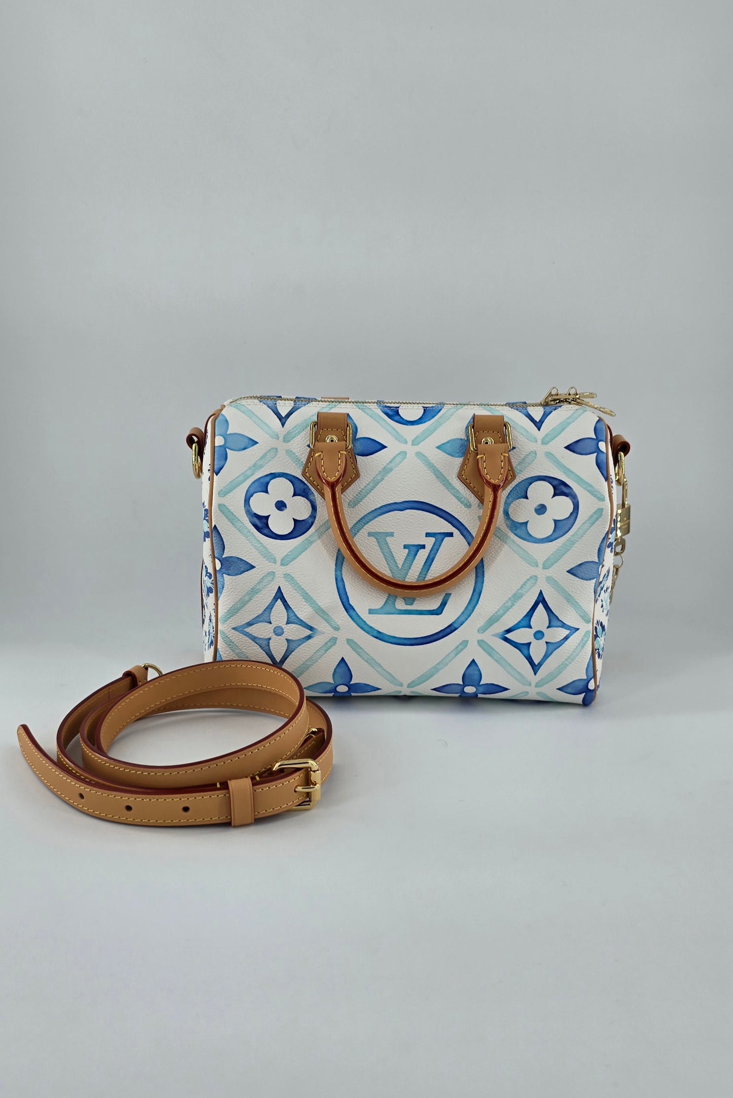 Louis Vuitton By The Pool Speedy Bandouliere 25 Lagoon Blue
