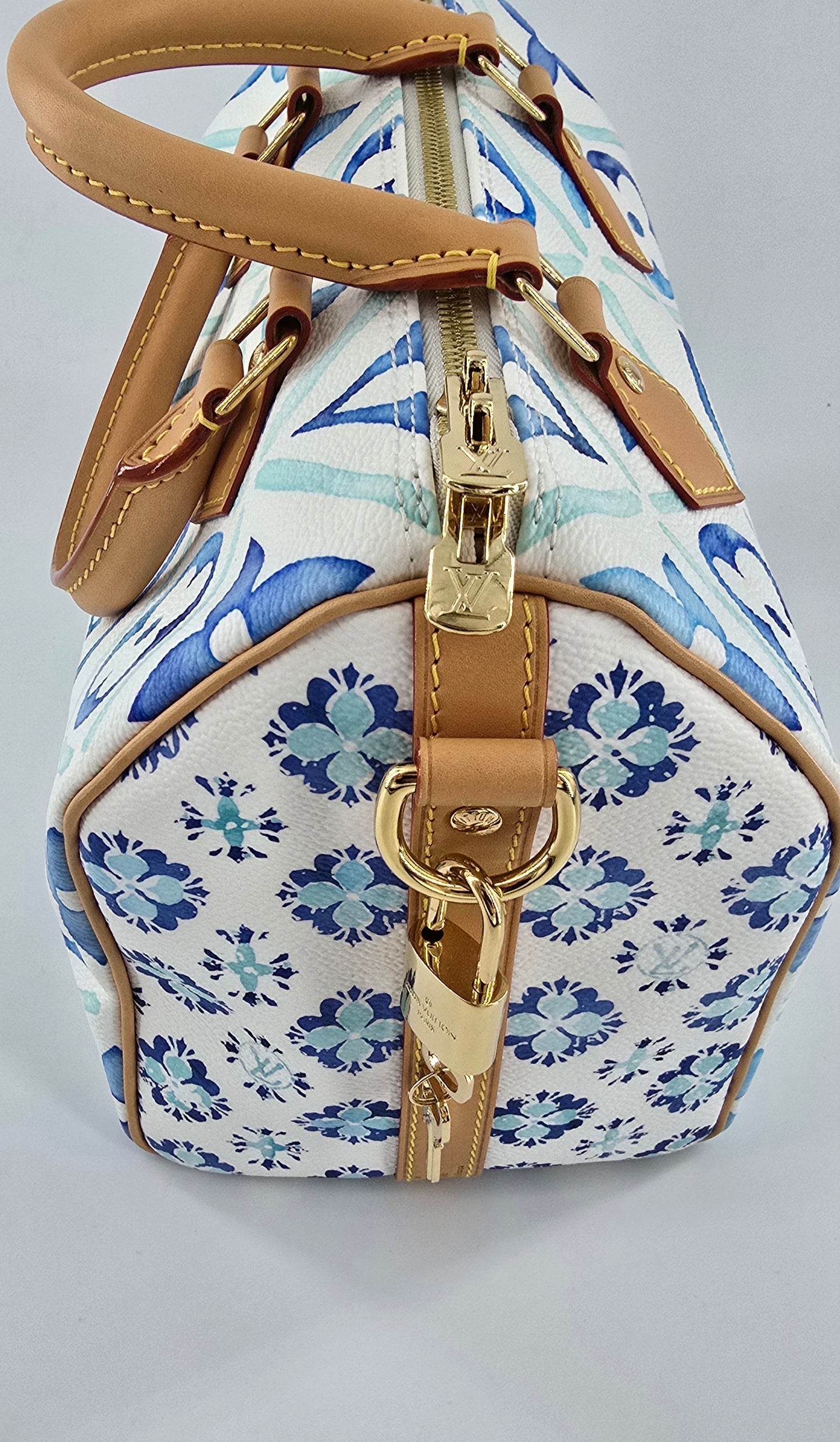 Louis Vuitton By The Pool Speedy Bandouliere 25 Lagoon Blue