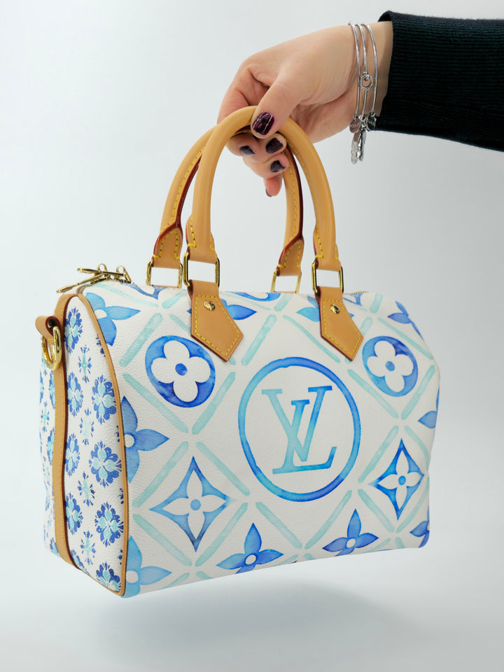 LOUIS VUITTON By The Pool Speedy Bandouliere 25 Lagoon Blue