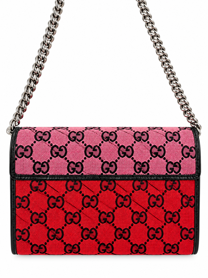 Wallet on chain GG Marmont Diagonal Jaquard