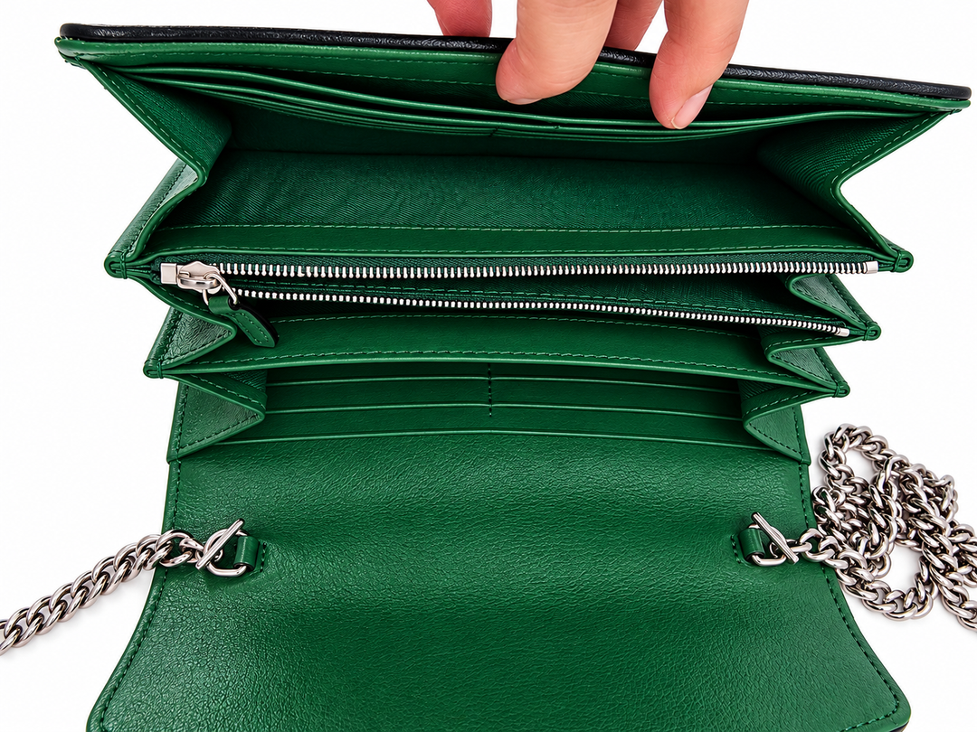 Wallet on chain GG Marmont Diagonal Jaquard