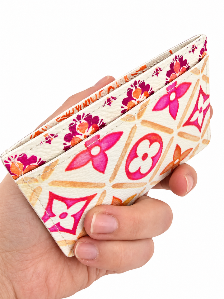 Louis Vuitton Monogram Tiles By The Pool Card Holder Coral  Limited Edition