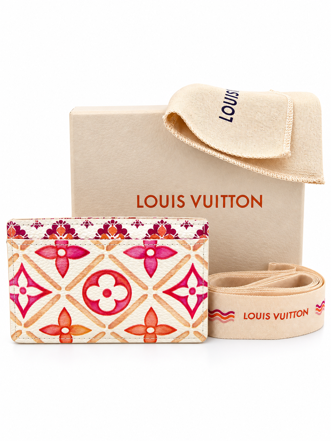 Louis Vuitton Monogram Tiles By The Pool Card Holder Coral  Limited Edition