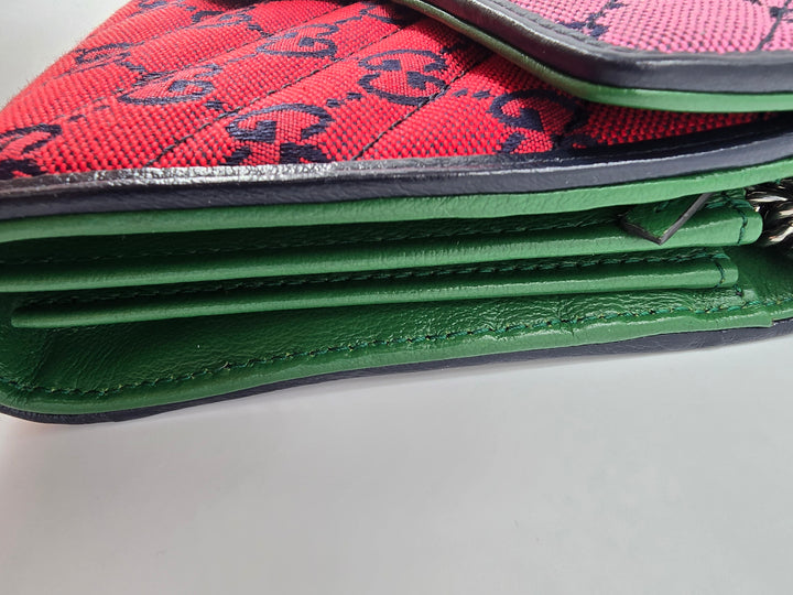 Wallet on chain GG Marmont Diagonal Jaquard
