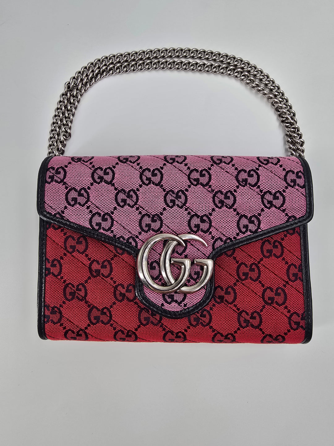 Wallet on chain GG Marmont Diagonal Jaquard