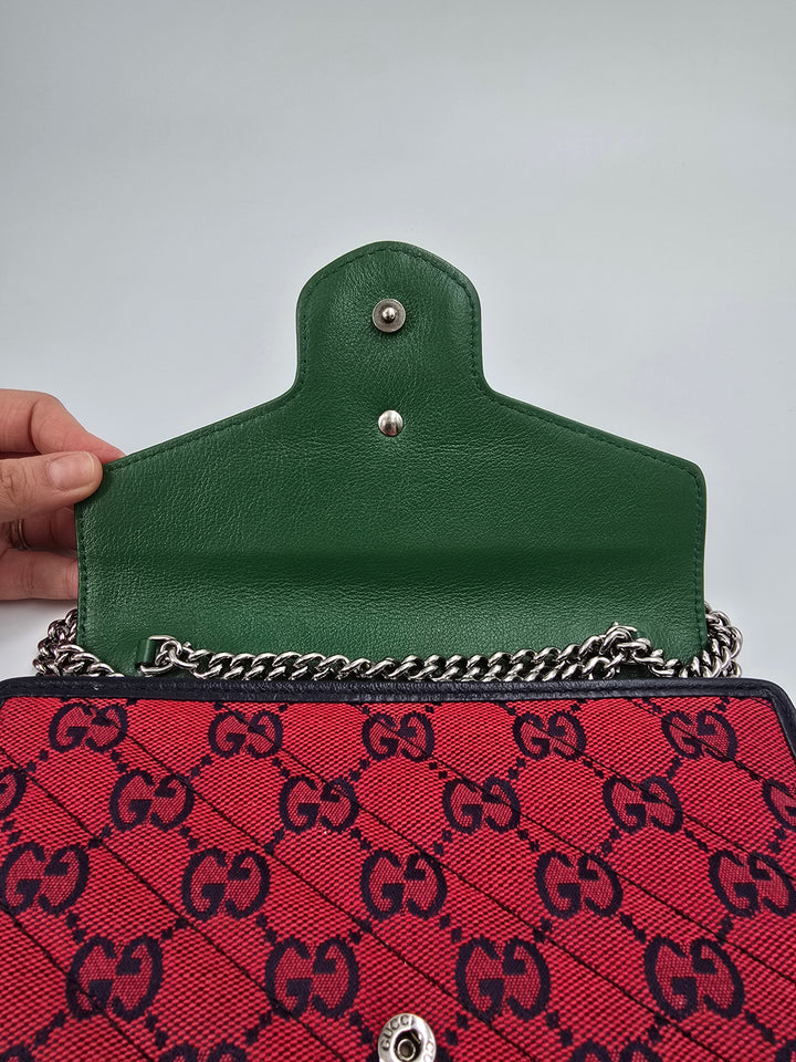 Wallet on chain GG Marmont Diagonal Jaquard