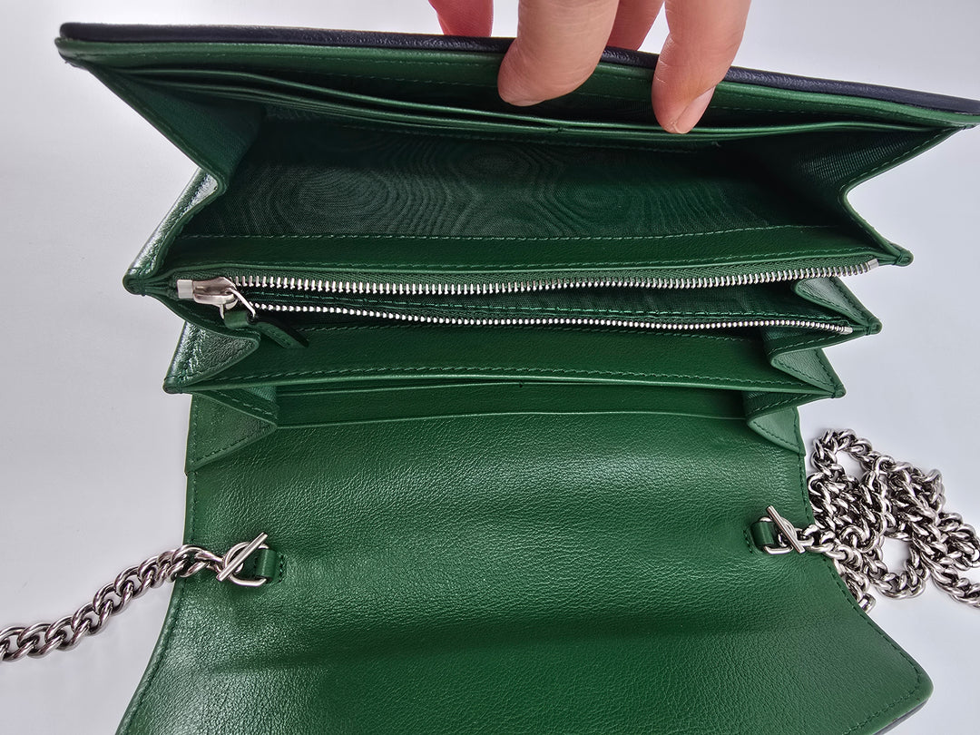 Wallet on chain GG Marmont Diagonal Jaquard